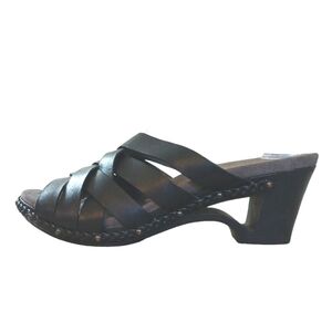 Dansko Torie Woven Leather Open Toed Clogs Cut Out Heel Sandals size  9